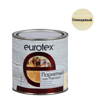 Лак алкидно-уретановый Eurotex Premium, 0.8 л, паркетный, глянцевый Лак алкидно-уретановый Eurotex Premium, 0.8 л, паркетный, глянцевый