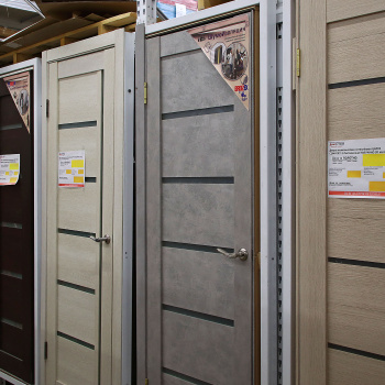 Дверное полотно остекленное BROZEX-WOOD Comfort-2, 2000х600х36 мм, серый бетон 3D