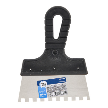 Шпатель фасадный нерж.сталь зубчат 150мм пласт.ру 8*8мм T4P(арт.1201158)*1/10/60 Шпатель фасадный нерж.сталь зубчат 150мм пласт.ру 8*8мм T4P(арт.1201158)*1/10/60