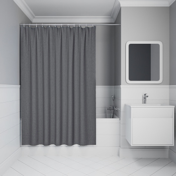 Штора  для ванной "IDDIS" п/эстер 200*180см Лен серый DL03P18i11 *1/20