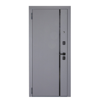 Дверь входная 2050х860х80 мм Дверной континент, левая, графит/белый софт