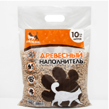 Наполнитель древесный "Пижон" 10л      3304061