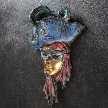 Венецианская маска "Пират" золото, 30см МИКС 3048647