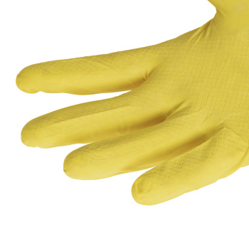Перчатки латексные с хлопк.напыл. L (большой) 1пара Желтые 092010 "York" *12/144
