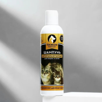 Шампунь "Пижон Premium" антипаразитарный для кошек и котят двойная защита, 250 мл 4930563