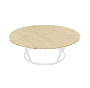 Стол террасный "Папасан" серый без ротанга, диаметр 97 см *1