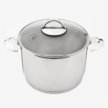 Кастрюля нерж. 4,0л "Аметист" д.Индукц. с Теплораспр.дн., д.20см Стекл.кр. 1с2813 (Аша) *1/4