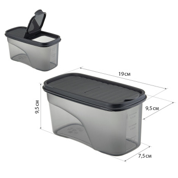 Банка для продуктов пластм. "Бест" 1,0л 95x190x95мм Прозрачная М1254 ("М-Пластика") *1/12