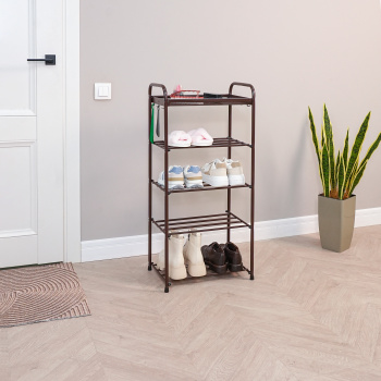 Этажерка "обувница" металл. "Альфа 15" 5полок, ш.0,46м, в.0,95м, гл.0,33м Коричн.ПДОА 15КОР "ЗМИ"*1