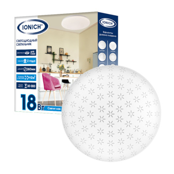Светильник светодиодный акриловый 260мм IONICH "Орион" эффект "Звездное небо" 18Вт 6000-6500К 1260Лм S=6-8м2 1715*1/40