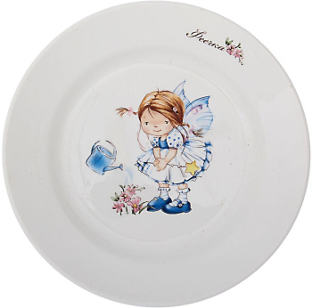 Тарелка фаянсовая КУБАНЬ ФАРФОР "Феечки" мелкая 200мм