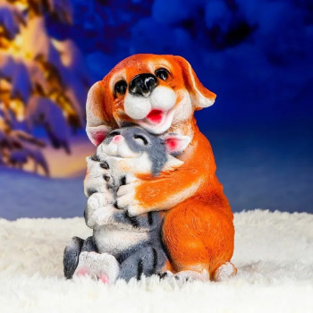 Садовая фигура "Щенок с котёнком" сидящий   1318423