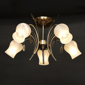 Люстра MW-Light, Е14, 5 ламп, 60 Вт, цвет античная бронза