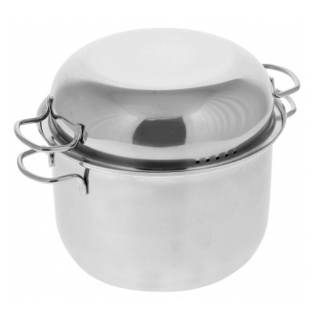 Мантоварка нерж. 5,0л 2 вставки d22см, выс.15см, d дна 18см 1с320  "АМЕТ" (Аша)   *1/4
