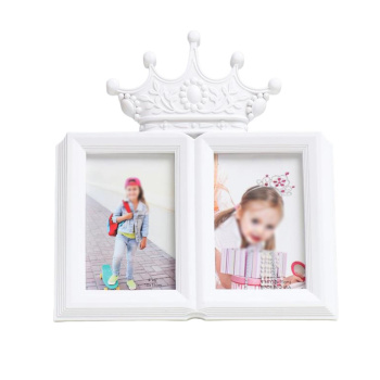 Фоторамка пластик на 2 фото 10х15 см "Корона" белая 30х28 см 2789274