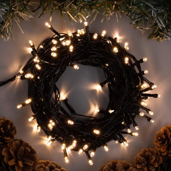 Гирлянда «Нить» Luazon Lighting, 10 м, 8 режимов, теплый белый, 100 LED, IP20, 220 В