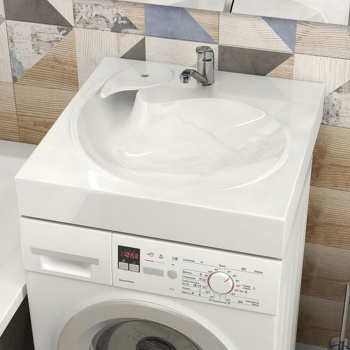 Раковина Лилия 60 н/стир.машиной, лит. мрамор, V60D1, сигнально-белая (кронштейн в комплекте) *1