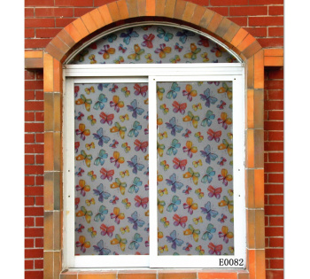 Пленка самоклеящаяся 45см*8м Витражная LUX E0082 "цветные бабочки" D&B (Китай) *1/20