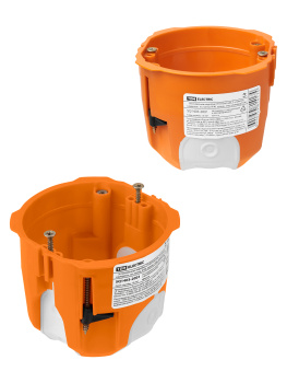 Коробка установочная СП D73х65мм 2-х комп саморезы пл.лапки оранж TDM SQ1403-2001 инд.шк *10/96