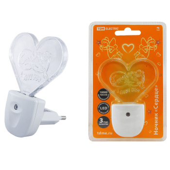 Светильник-ночник "Сердце" светодиод. 220В 0,3Вт TDM SQ0357-0008 *1/10