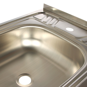 Мойка нерж.накладн.600х500х150мм 0,5 мм без сифона, выпуск 1 1/2" *1/18
