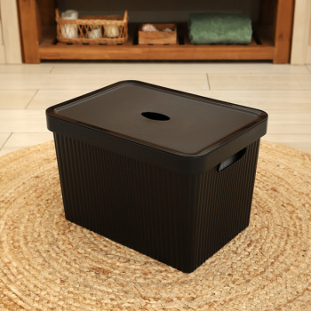 Контейнер для хранения пластм. "Velvet" 20л 249x270x380мм Черный арт.434249713 ("Бытпласт")*1/4