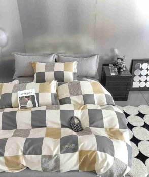 Постельное белье 1,5сп сатин Орхидея 7447, наволочки 70*70 - 2шт *1