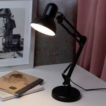 Светильник настольный  ЭРА N-214 40Вт Е27 (основание) черный N-214-E27-40W-BK  *1/12