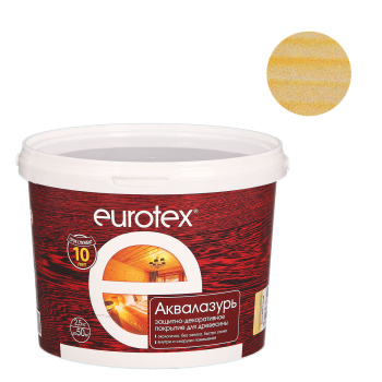 Защитно-декоративное покрытие 2.5 кг для древесины Eurotex Аквалазурь, акриловое, бесцветный Защитно-декоративное покрытие 2.5 кг для древесины Eurotex Аквалазурь, акриловое, бесцветный