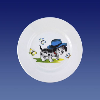 Тарелка фаянсовая КУБАНЬ ФАРФОР "Озорные щенки" 175мм