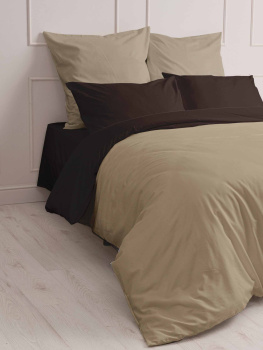 Постельное белье евро поплин Мастерская снов 19990 топленое молоко, наволочки 70*70см - 2шт *1/8