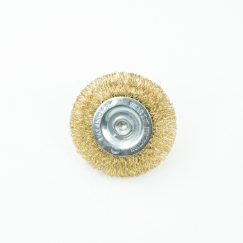 Щетка-крацовка "круглая" латунирован.круч.провол. 0,3мм  60мм для дрели арт.36702060 Bohrer *1/120