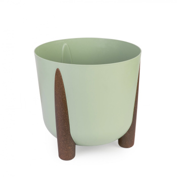 Кашпо пластм. "Жардин" 21л d верха 350мм h330мм с съем дрен.решеткой Оливковый М9144 *1/2