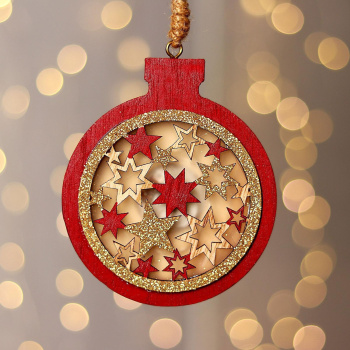 Новогодний декор с подсветкой "Ёлочный шар"10х26 см  6249775