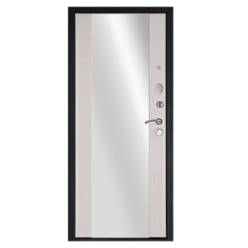 Дверь входная Дверной континент Теплолюкс, 960х2050х102 мм, с зеркалом, правая, венге/беленый дуб