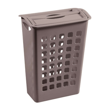 Корзина для белья пластм. 38л Узкая 430х260х580мм повор.кр Коричнев. арт.431255414 ("Бытпласт") *1/6
