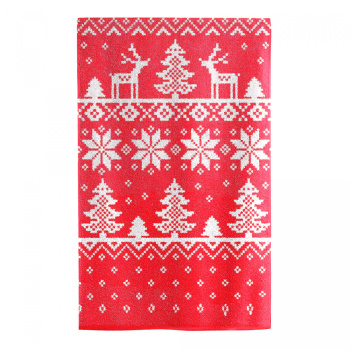 Полотенце махровое 50*90см Сканди 2 Насыщенный красный/белый МХ40 Самойловский текстиль *1