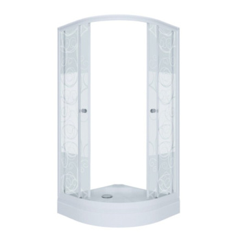 Душевое ограждение "Стандарт 90*90 А1"ДН4, АКВА - УЗОРЫ,полукруг, низ. поддон(3 мест+сифон D90мм)