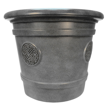 Кашпо пластм.  "Medallion" эффект "камня" 80л d верха 600мм h490мм Графит 80-8Е*1