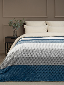 Плед 200*220см фланель жаккард синий TF FNJPs BL 2022 Absolute *1