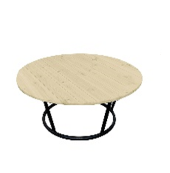 Стол террасный "Папасан" коричневый без ротанга, диаметр 97 см *1