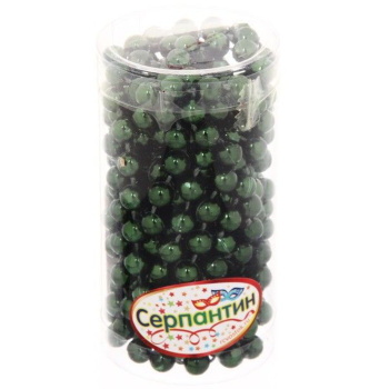 Бусы на елку Серпантин «Шарик», 270 см, 6 мм, изумруд