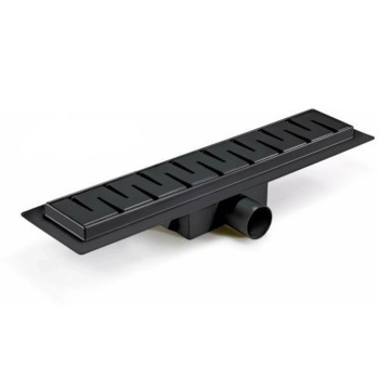 Желоб 700х70 мм, гориз. выпуск, сухой затвор TIM BAD467002BK черный мат. (1/4)