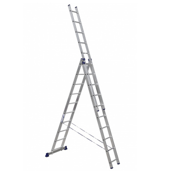 яяяЛестница-стремянка алюм. универс.складная 3-секц. х10ст. общ.дл.6,46м 5310 "Алюмет"*1
